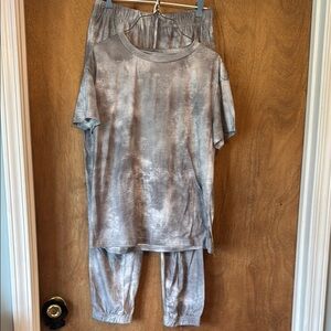 Gray Tie-Dye Loungewear Set